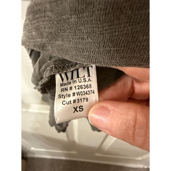 Wilt Double Unfinished Neck Slub Knit Slouchy Tee in Canteen, XS - Picture 10 of 10